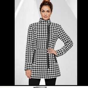 Venus Houndstooth Zip Coat Jacket